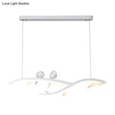 GobekUsa Modern White Branch LED Island Light - 27"/37.5" Wide Acrylic Pendant with Warm/White Light and Bird Design