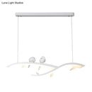 GobekUsa Modern White Branch LED Island Light - 27"/37.5" Wide Acrylic Pendant with Warm/White Light and Bird Design