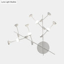 GobekUsa Modernist Branch Metal Wall Light Sconce with 16 Bulbs, LED, White Finish