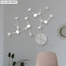 GobekUsa Modernist Branch Metal Wall Light Sconce with 16 Bulbs, LED, White Finish