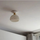 GobekUsa Blue Hollow-out Ceramic LED Ceiling Lamp