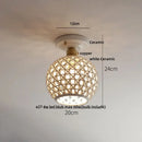 GobekUsa Blue Hollow-out Ceramic LED Ceiling Lamp