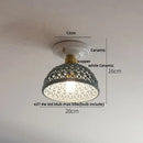 GobekUsa Blue Hollow-out Ceramic LED Ceiling Lamp