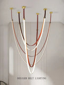 GobekUsa Designer Leather Chandelier Belt Pendant Light for Modern Spaces