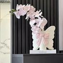 GobekUsa Butterfly Ceramic Vase Flower Pots Modern Aesthetic Room Decor