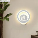 GobekUsa Modern Circular Sconce Lighting: Acrylic LED Wall Light Fixture in White for Living Room