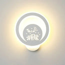 GobekUsa Modern Circular Sconce Lighting: Acrylic LED Wall Light Fixture in White for Living Room
