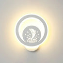 GobekUsa Modern Circular Sconce Lighting: Acrylic LED Wall Light Fixture in White for Living Room