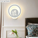 GobekUsa Modern Circular Sconce Lighting: Acrylic LED Wall Light Fixture in White for Living Room