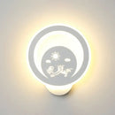 GobekUsa Modern Circular Sconce Lighting: Acrylic LED Wall Light Fixture in White for Living Room