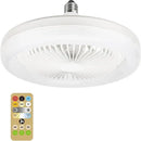 Modern white ceiling fan light with e27 socket for bedroom by Decorbites