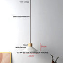 GobekUsa Ceramic LED Pendant Light Fixture - Nordic Modern Wood White Hanging Lamp