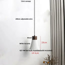 GobekUsa Ceramic LED Pendant Light Fixture - Nordic Modern Wood White Hanging Lamp