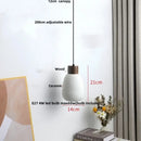 GobekUsa Ceramic LED Pendant Light Fixture - Nordic Modern Wood White Hanging Lamp