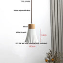 GobekUsa Ceramic LED Pendant Light Fixture - Nordic Modern Wood White Hanging Lamp
