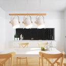 GobekUsa 3-Light Wooden Iron Art Pendant Lamp for Dining Living Room Restaurant