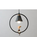 GobekUsa Iron Ring Pendant Lights Nordic Modern Child Bedroom Hanging Lamps Led Bird Light E27