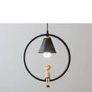 GobekUsa Iron Ring Pendant Lights Nordic Modern Child Bedroom Hanging Lamps Led Bird Light E27