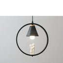 GobekUsa Iron Ring Pendant Lights Nordic Modern Child Bedroom Hanging Lamps Led Bird Light E27