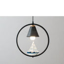 GobekUsa Iron Ring Pendant Lights Nordic Modern Child Bedroom Hanging Lamps Led Bird Light E27