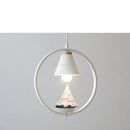 GobekUsa Iron Ring Pendant Lights Nordic Modern Child Bedroom Hanging Lamps Led Bird Light E27
