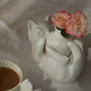 GobekUsa Cat Cartoon Vase: Cute Cat Sculpture Aromatherapy Base for Home Decor