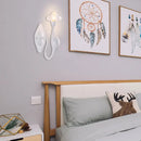 GobekUsa Modern White LED Wall Sconce Light Fixture - Oval Glass, Dolphin-Shaped Arm