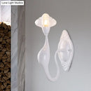 GobekUsa Modern White LED Wall Sconce Light Fixture - Oval Glass, Dolphin-Shaped Arm