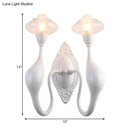 GobekUsa Modern White LED Wall Sconce Light Fixture - Oval Glass, Dolphin-Shaped Arm