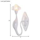 GobekUsa Modern White LED Wall Sconce Light Fixture - Oval Glass, Dolphin-Shaped Arm