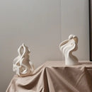 GobekUsa Ceramic Curl Sculpture Decor Modern Porcelain Figurine Room Decoration