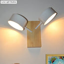 GobekUsa Contemporary Double Drum Wall Mounted Light: Metal Fixture for Kitchen with 2 Bulbs, Black/White/Blue