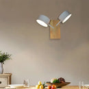 GobekUsa Contemporary Double Drum Wall Mounted Light: Metal Fixture for Kitchen with 2 Bulbs, Black/White/Blue