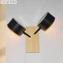 GobekUsa Contemporary Double Drum Wall Mounted Light: Metal Fixture for Kitchen with 2 Bulbs, Black/White/Blue