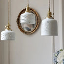 Modern white ceramic flower pendant lamp kitchen led lighting by Decorbites