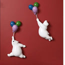 GobekUsa Flying Bear Figurines Balloon Polar Bears Resin Decoration Modern Gift for Boy/Kids