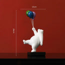 GobekUsa Flying Bear Figurines Balloon Polar Bears Resin Decoration Modern Gift for Boy/Kids