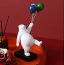 GobekUsa Flying Bear Figurines Balloon Polar Bears Resin Decoration Modern Gift for Boy/Kids