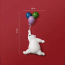 GobekUsa Flying Bear Figurines Balloon Polar Bears Resin Decoration Modern Gift for Boy/Kids