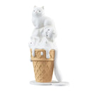 GobekUsa Ice Cream Cat Sculpture Resin Figurine Modern Home Decor Creative Animal Figure