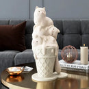 GobekUsa Ice Cream Cat Sculpture Resin Figurine Modern Home Decor Creative Animal Figure