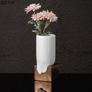 GobekUsa Ceramic Liquid Vase White Room Decor Desk Flower Arrangement Aesthetic