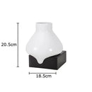 GobekUsa Ceramic Liquid Vase White Room Decor Desk Flower Arrangement Aesthetic
