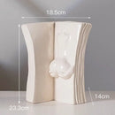 GobekUsa Ceramic Man Face Book Stand Vase for Room Decor and Storage