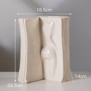 GobekUsa Ceramic Man Face Book Stand Vase for Room Decor and Storage