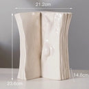 GobekUsa Ceramic Man Face Book Stand Vase for Room Decor and Storage