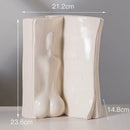 GobekUsa Ceramic Man Face Book Stand Vase for Room Decor and Storage