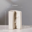 GobekUsa Ceramic Man Face Book Stand Vase for Room Decor and Storage