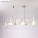 GobekUsa Nordic Hanging Chandelier - Metal Horn Shade, Black/White - 4/6 Lights for Dining Room or Island Lighting