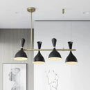 GobekUsa Nordic Hanging Chandelier - Metal Horn Shade, Black/White - 4/6 Lights for Dining Room or Island Lighting